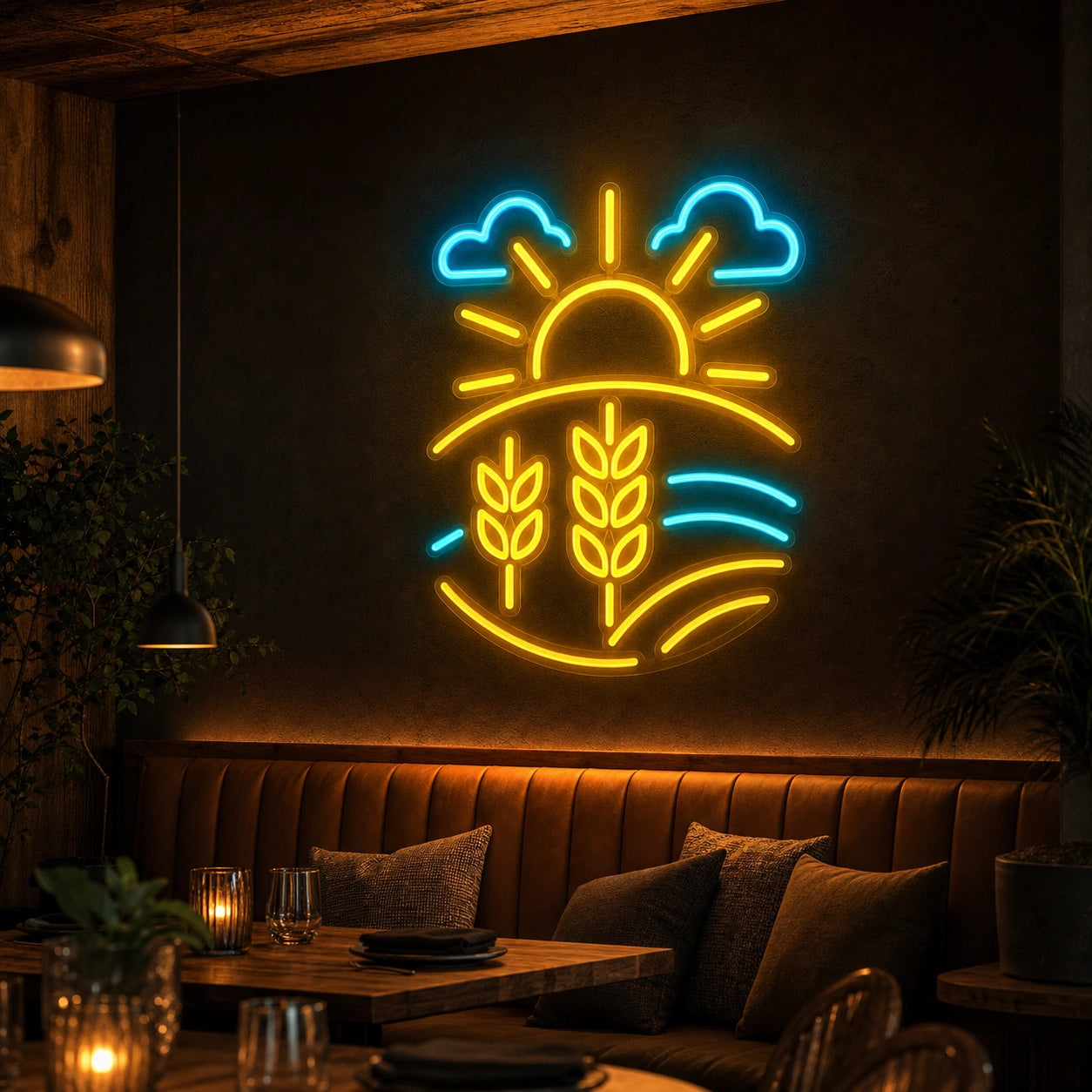 Farm Field Wheat LED Neon Sign Home Garage Wall Decoration high-converting product image