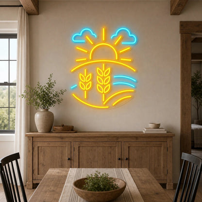 Farm Field Wheat LED Neon Sign Home Garage Wall Decoration - Shineneon