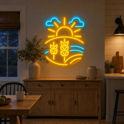 Farm Field Wheat LED Neon Sign Home Garage Wall Decoration - Shineneon