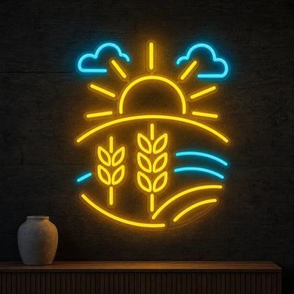 Farm Field Wheat LED Neon Sign Man Cave Neon Sign - Shineneon