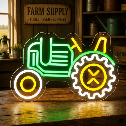 Farm Tractor Gear Wheel Vintage LED Neon Sign high-converting product image