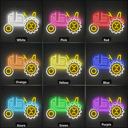 Farm Tractor Gear Wheel Vintage LED Neon Sign - Shineneon