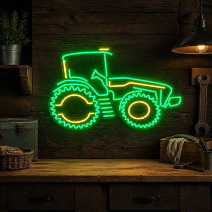 Farm Tractor Outline Vintage LED Neon Sign high-converting product image