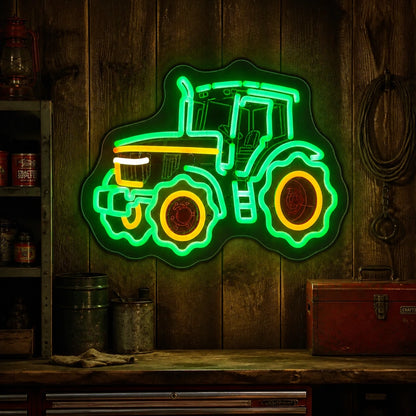 Farm Tractor Wheels Vintage LED Neon Sign real lifestyle scene
