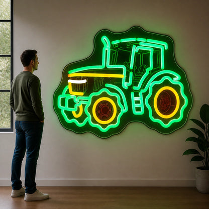 Farm Tractor Wheels Vintage LED Neon Sign size image