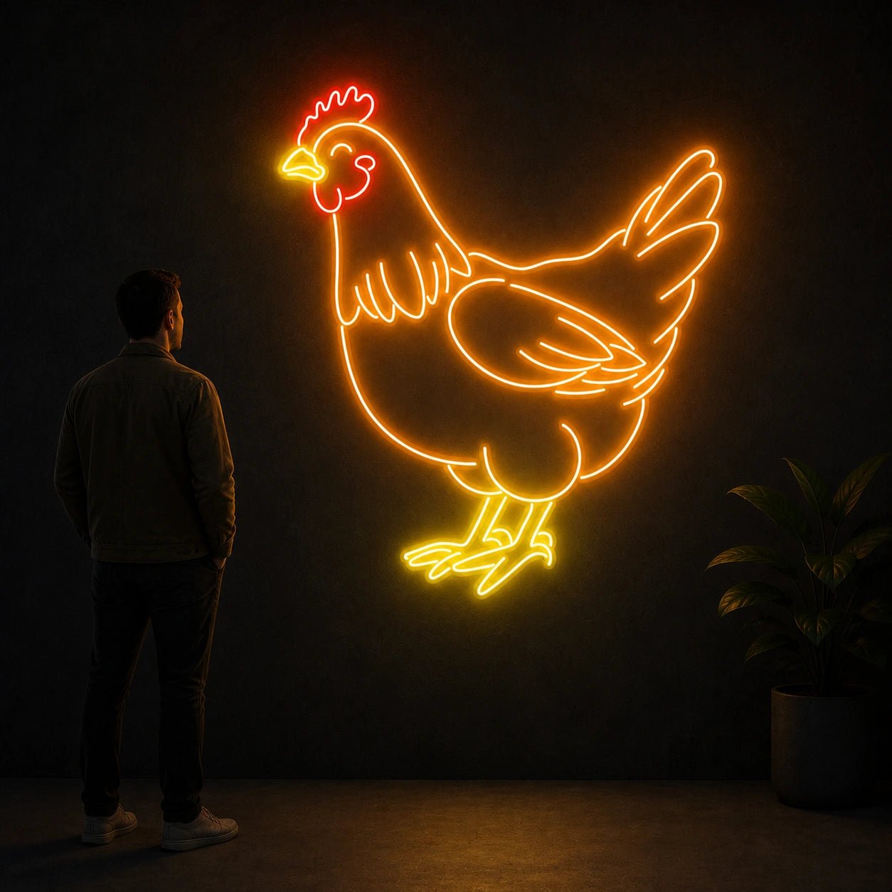 Farmhouse Hen Chicken Vintage LED Neon Sign - Shineneon