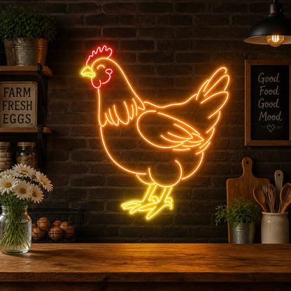 Farmhouse Hen Chicken Vintage LED Neon Sign - Shineneon