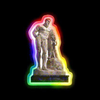 Farnese Hercules Gym Fitness Led Neon Sign Rgb Color - LED neon sign close-up detail