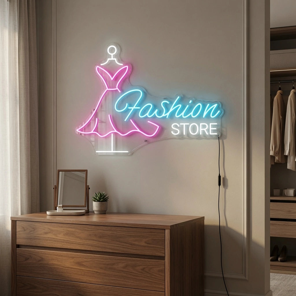 Fashion Store LED Neon Sign Home Wall Art - 03 Real Lifestyle Scene