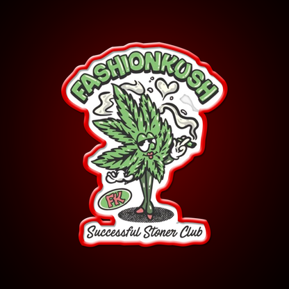 Fashionkush Girl Stoner Retro Character Art Green Leaf Led Neon Sign Rgb Color - LED neon sign view 10