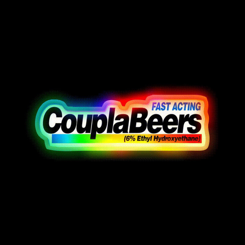 Fast Acting Couplabeers Snl Commercial Beer Bar Decor Led Neon Sign Rgb Color - LED neon sign close-up detail