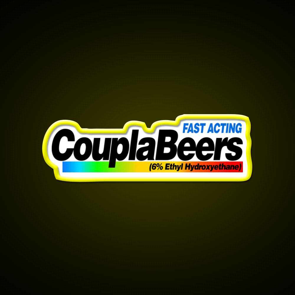 Fast Acting Couplabeers Snl Commercial Beer Bar Decor Led Neon Sign Rgb Color - Custom LED neon sign front view