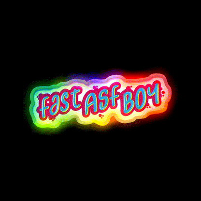 Fast Asf Boy Fast As Boy Cool Fast Food Led Neon Sign For Burger Place Rgb Color - LED neon sign close-up detail
