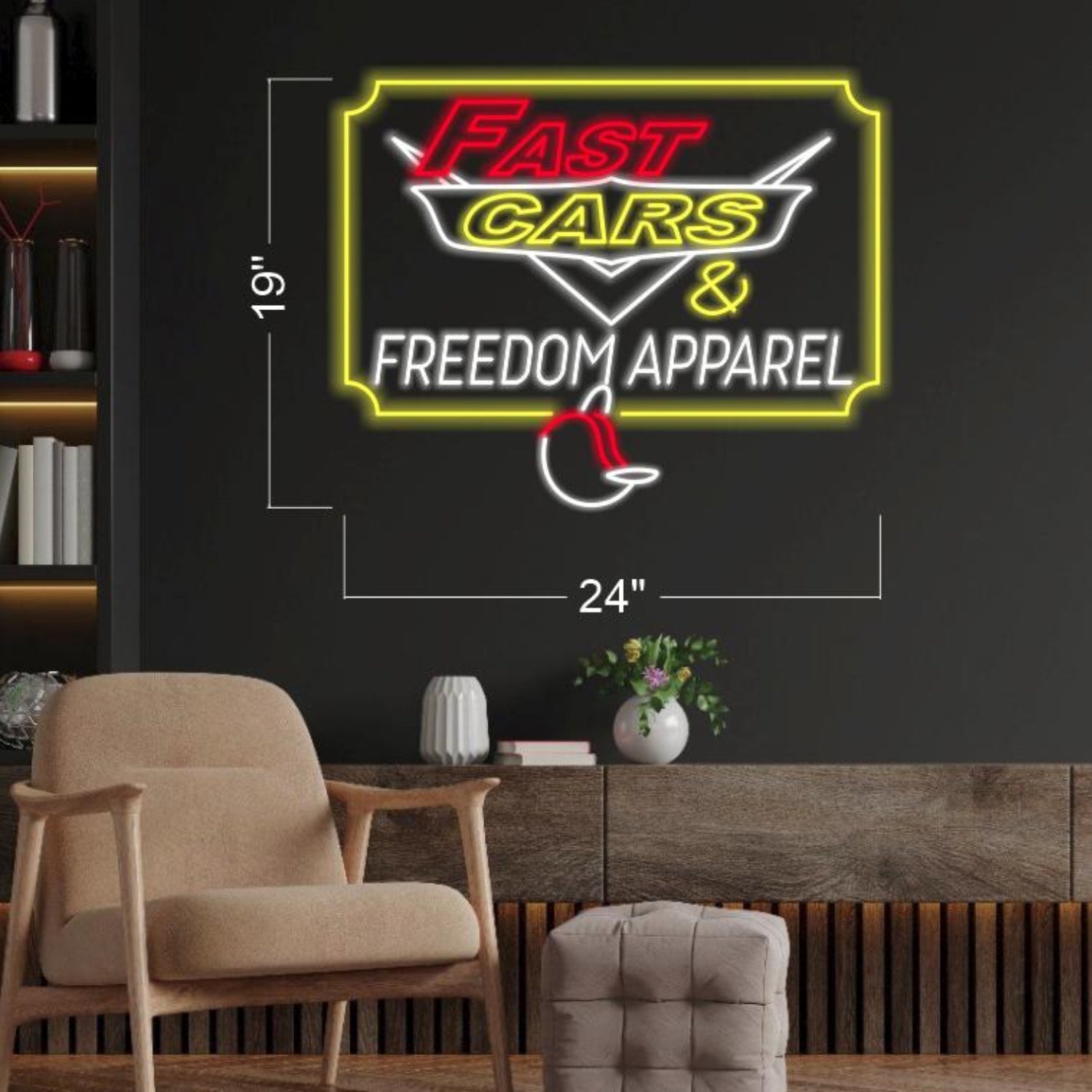 Fast Cars And Freedom Apparel Retro Led Neon Sign For Home Studio Decor | Shineneon