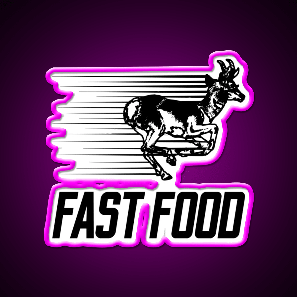 Fast Deer Fast Food Led Neon Sign For Burger Place Wall Art Rgb Color - Shineneon