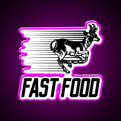 Fast Deer Fast Food Led Neon Sign For Burger Place Wall Art Rgb Color - Shineneon