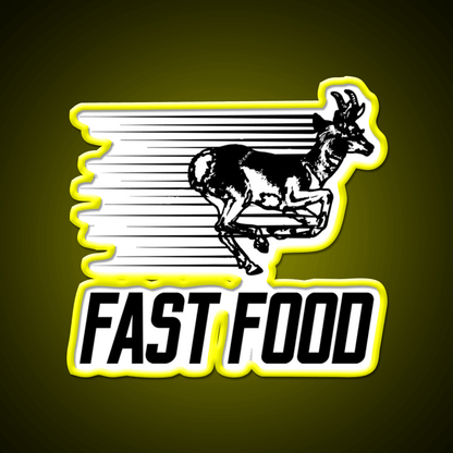 Fast Deer Fast Food Led Neon Sign For Burger Place Wall Art Rgb Color - Shineneon