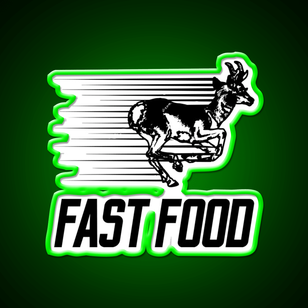 Fast Deer Fast Food Led Neon Sign For Burger Place Wall Art Rgb Color - Shineneon