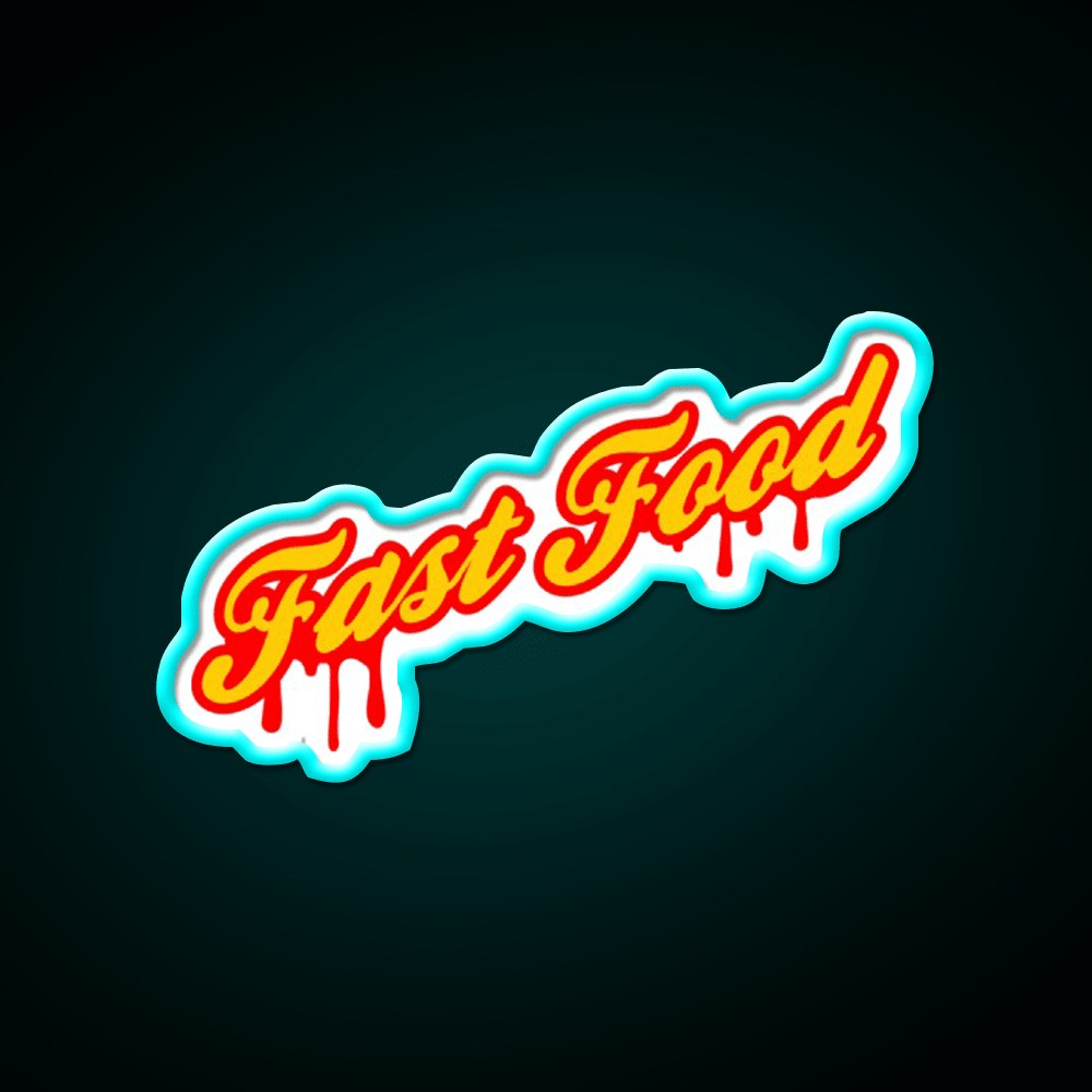 Fast Food Art Letter Fast Food Led Neon Sign For Burger Place Rgb Color - Shineneon