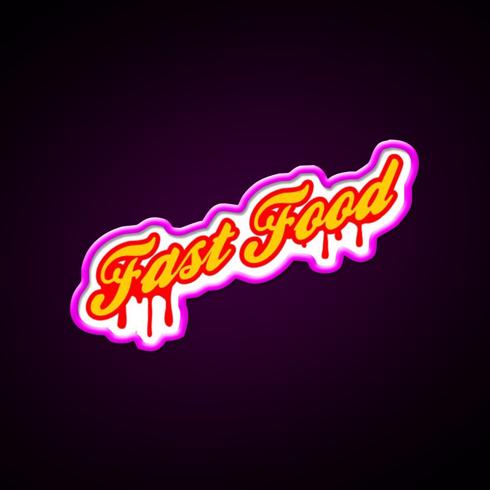 Fast Food Art Letter Fast Food Led Neon Sign For Burger Place Rgb Color - Shineneon