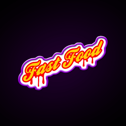Fast Food Art Letter Fast Food Led Neon Sign For Burger Place Rgb Color - Shineneon