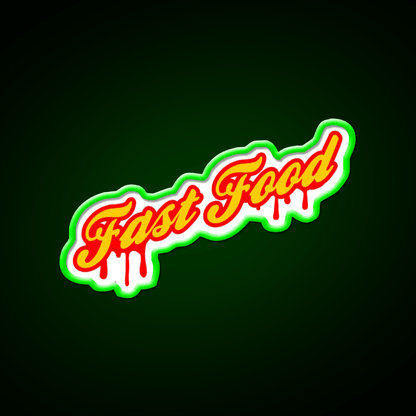 Fast Food Art Letter Fast Food Led Neon Sign For Burger Place Rgb Color - Shineneon
