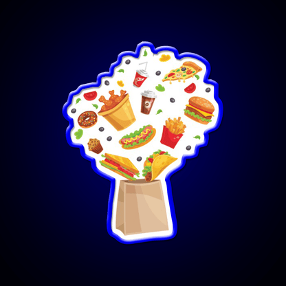 Fast Food Bag Fast Food Led Neon Sign For Burger Place Rgb Color - Shineneon