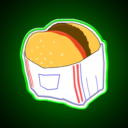 Fast Food Burger Cartoon Fast Food Led Neon Sign For Burger Place Rgb Color - Shineneon