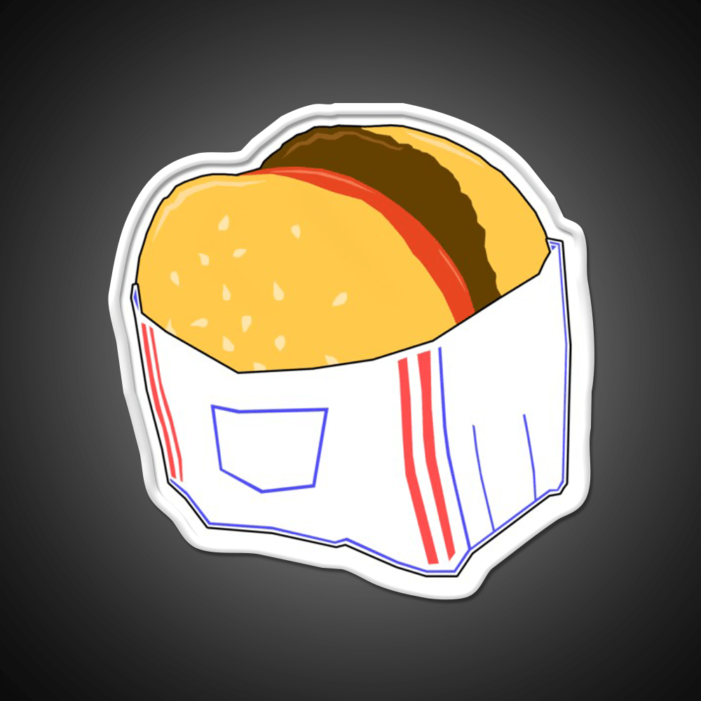 Fast Food Burger Cartoon Fast Food Led Neon Sign For Burger Place Rgb Color - Shineneon
