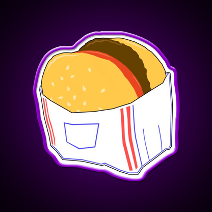 Fast Food Burger Cartoon Fast Food Led Neon Sign For Burger Place Rgb Color - Shineneon