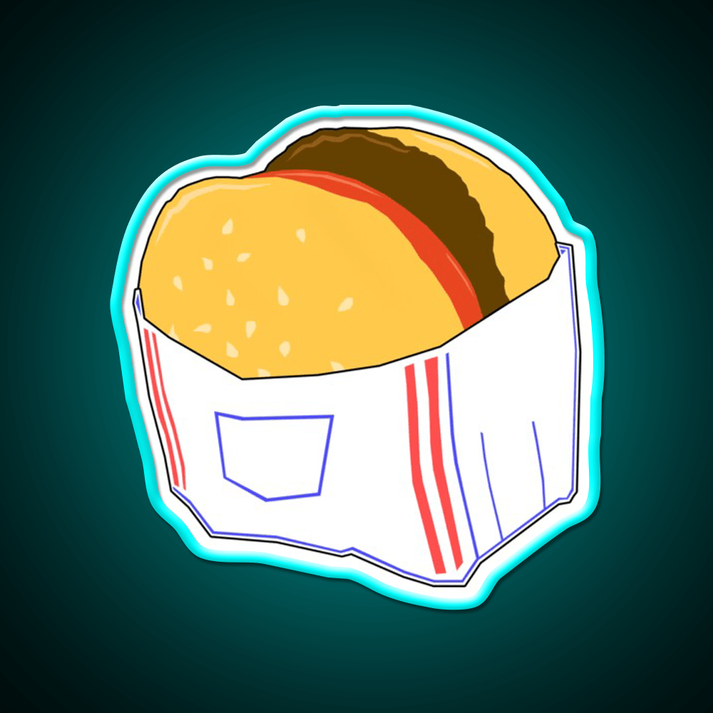 Fast Food Burger Cartoon Fast Food Led Neon Sign For Burger Place Rgb Color - Shineneon