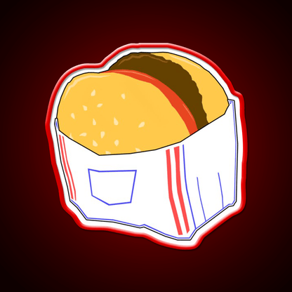 Fast Food Burger Cartoon Fast Food Led Neon Sign For Burger Place Rgb Color - Shineneon