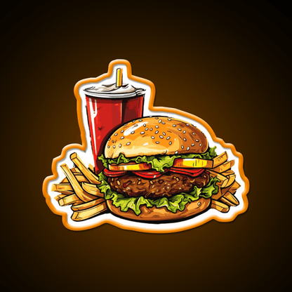 Fast Food Burger Fries Soda Fast Food Led Neon Sign For Burger Place Rgb Color - Shineneon