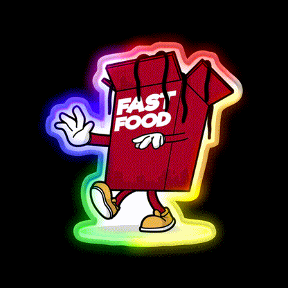 Fast Food Character Fast Food Led Neon Sign For Burger Place Rgb Color - LED neon sign close-up detail