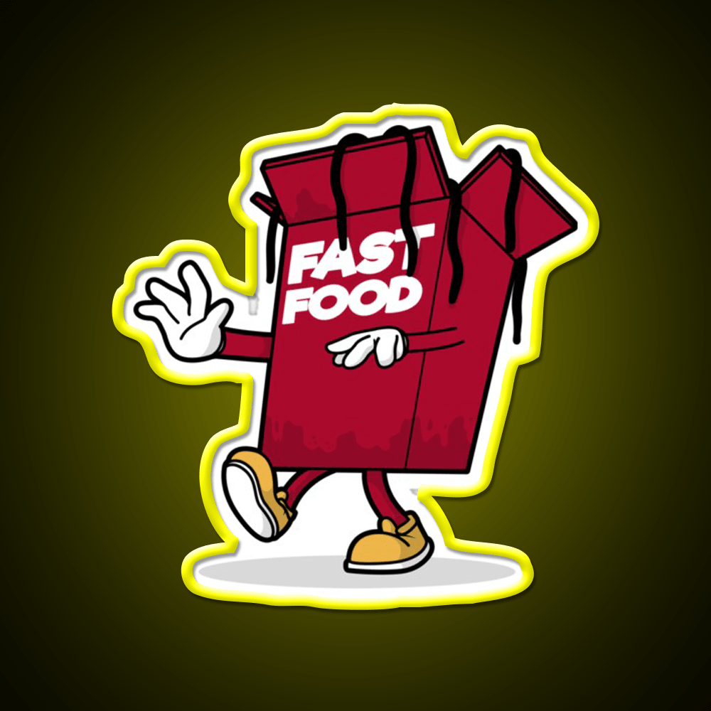 Fast Food Character Fast Food Led Neon Sign For Burger Place Rgb Color - Shineneon