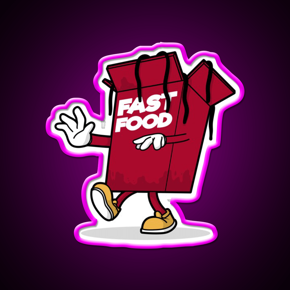 Fast Food Character Fast Food Led Neon Sign For Burger Place Rgb Color - Shineneon