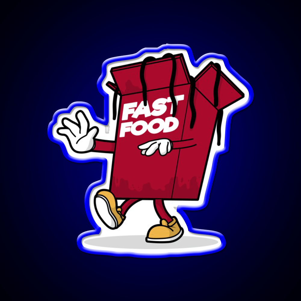 Fast Food Character Fast Food Led Neon Sign For Burger Place Rgb Color - Shineneon