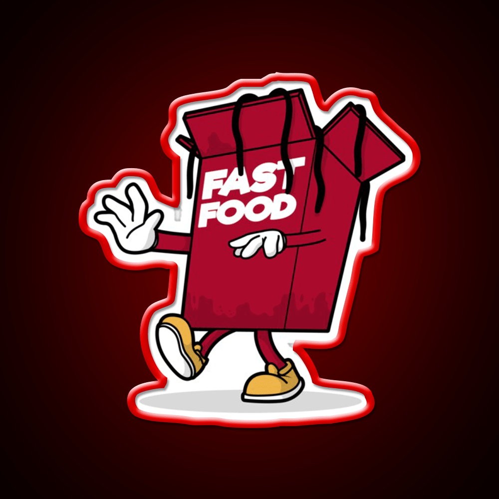 Fast Food Character Fast Food Led Neon Sign For Burger Place Rgb Color - Shineneon