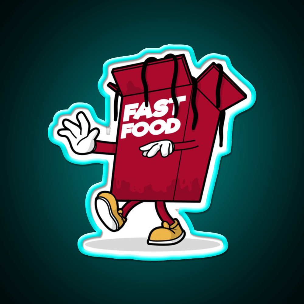 Fast Food Character Fast Food Led Neon Sign For Burger Place Rgb Color - Shineneon