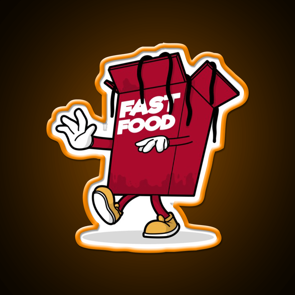 Fast Food Character Fast Food Led Neon Sign For Burger Place Rgb Color - Shineneon
