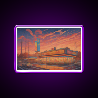 Fast Food City Fast Food Led Neon Sign For Burger Place Rgb Color