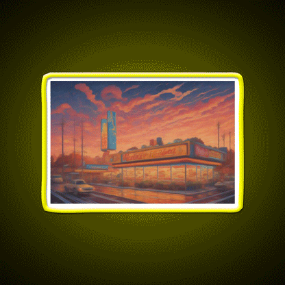 Fast Food City Fast Food Led Neon Sign For Burger Place Rgb Color