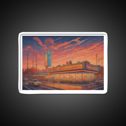 Fast Food City Fast Food Led Neon Sign For Burger Place Rgb Color