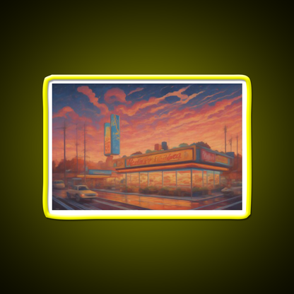 Fast Food City Fast Food Led Neon Sign For Burger Place Rgb Color