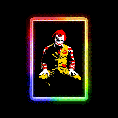 Fast Food Clown Killer Fast Food Led Neon Sign For Burger Place Rgb Color