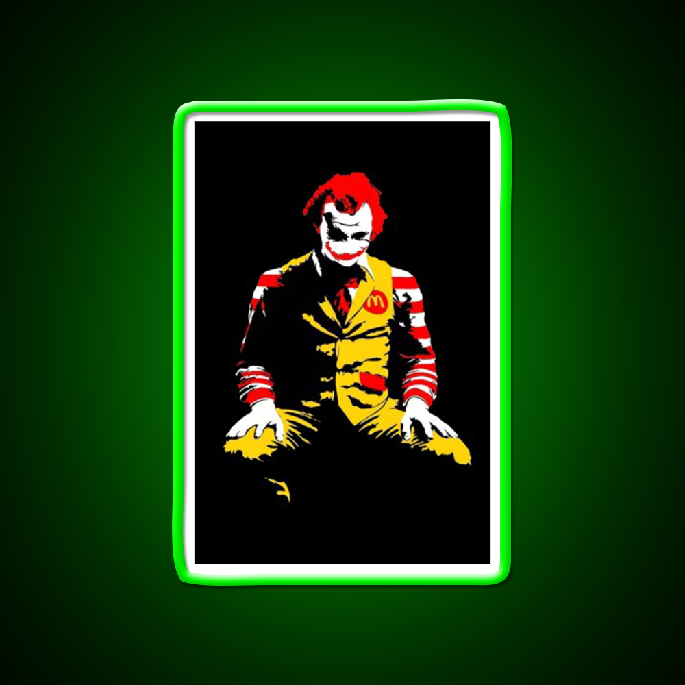 Fast Food Clown Killer Fast Food Led Neon Sign For Burger Place Rgb Color