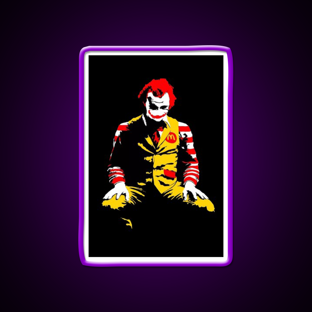 Fast Food Clown Killer Fast Food Led Neon Sign For Burger Place Rgb Color