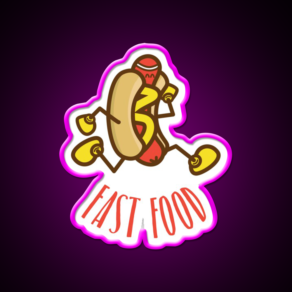 Fast Food Cute Fast Food Shirt Fast Food Led Neon Sign For Burger Place Rgb Color