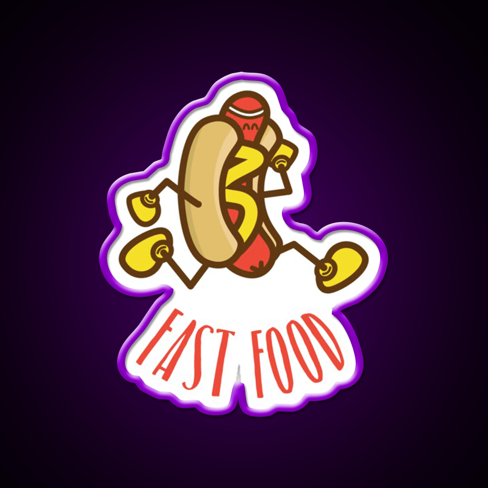 Fast Food Cute Fast Food Shirt Fast Food Led Neon Sign For Burger Place Rgb Color - Shineneon