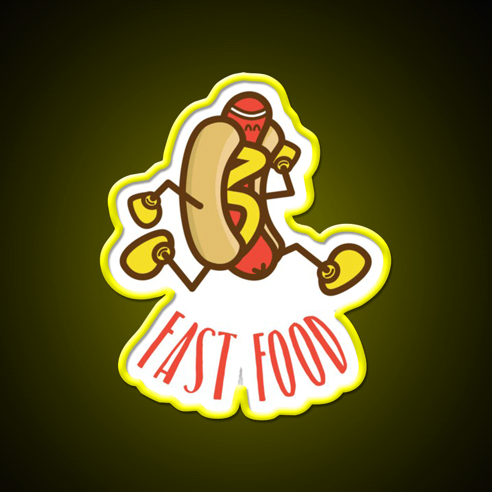 Fast Food Cute Fast Food Shirt Fast Food Led Neon Sign For Burger Place Rgb Color
